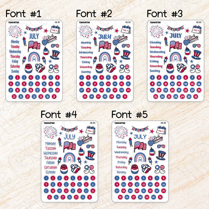 Planner stickers bundle set #3 available in 5 different fonts, from font #1 to font #5