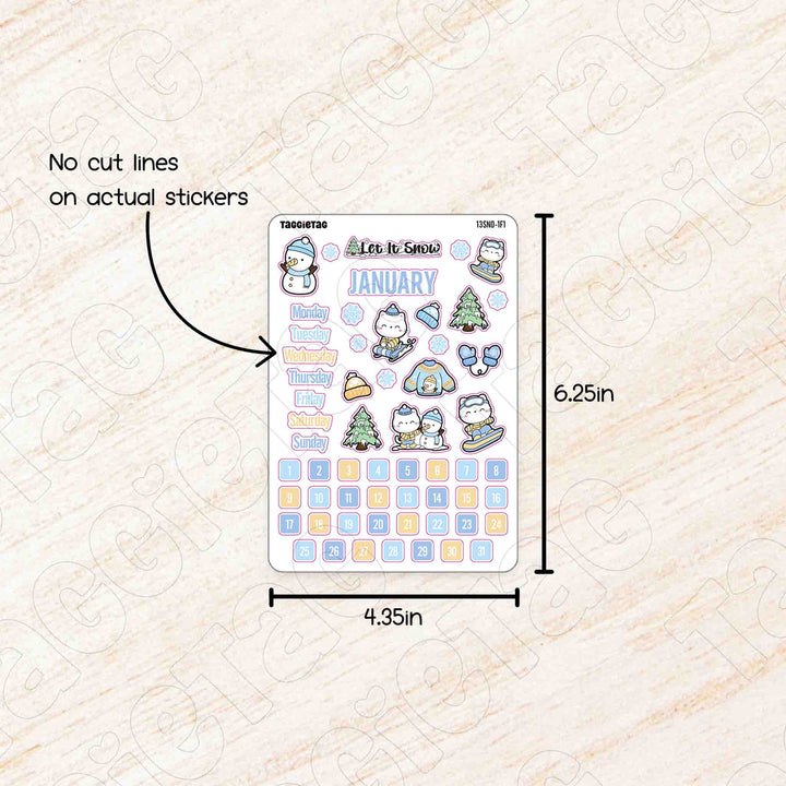 January to December Planner Stickers Bundle (Set #4) no cut lines on actual stickers, each sheet size is 4.35in x 6.25in