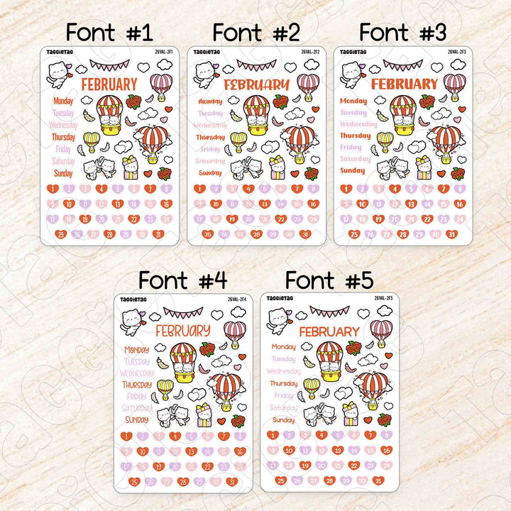 January to December Planner Stickers Bundle (Set #5) available in 5 different fonts