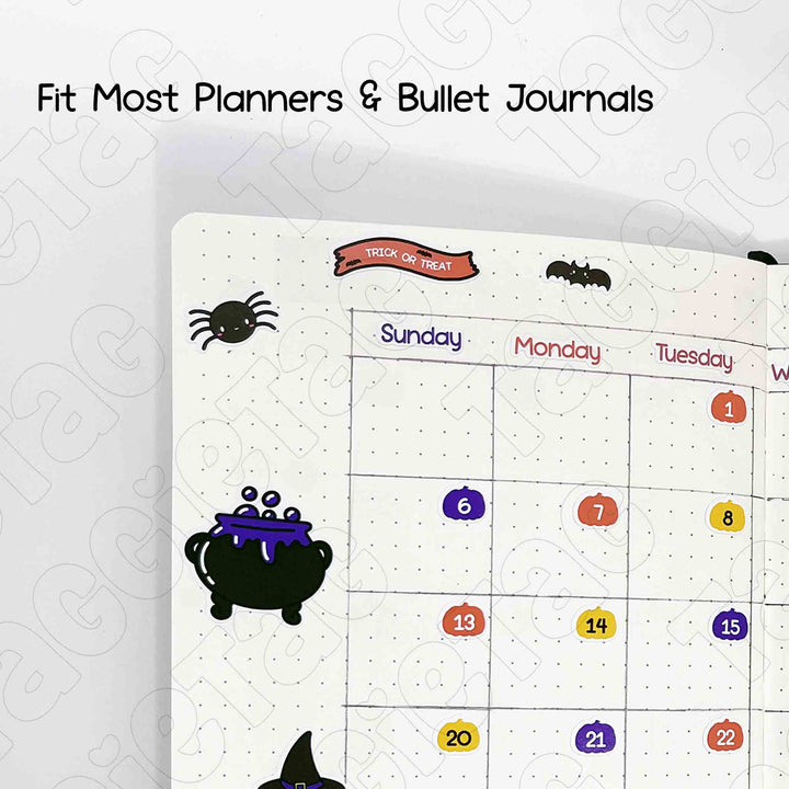 October Halloween Theme Planner Stickers fit most planners, planner not included