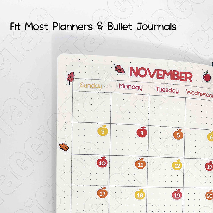 November Thanksgiving Theme Planner Stickers fit most planners, planner not included