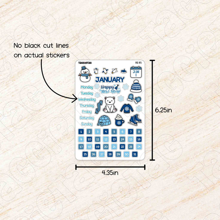 Set #2 January to December Planner Stickers Bundle no cut lines on actual stickers