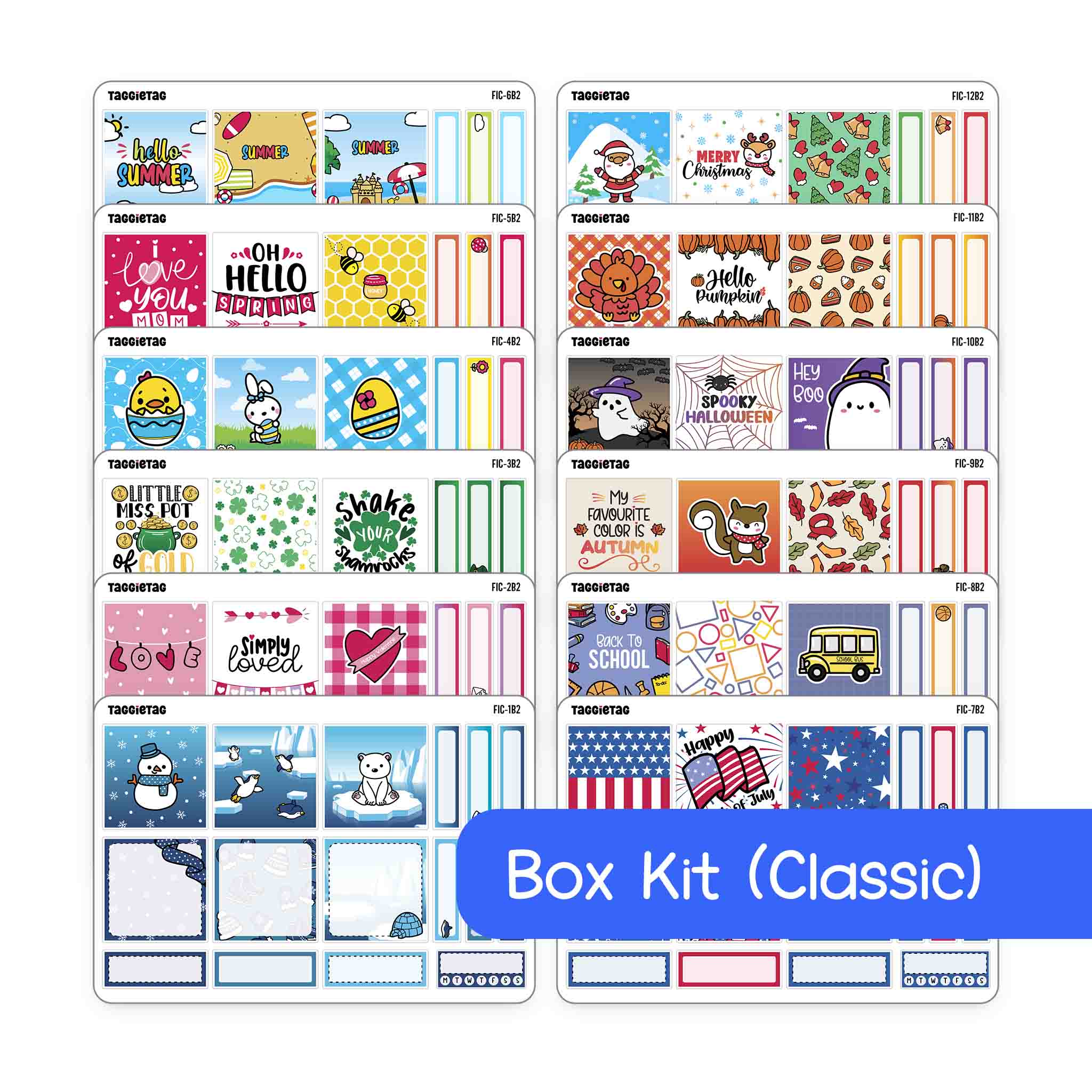 Set #2 Box Stickers Bundle Kit | Box Stickers for Planners and Bullet ...