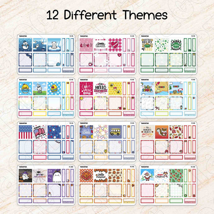 Set #2 Box Stickers Bundle Kit available in 12 different themes