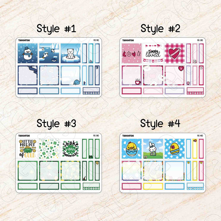 Set #2 Box Stickers Bundle Kit style #1 to style #4