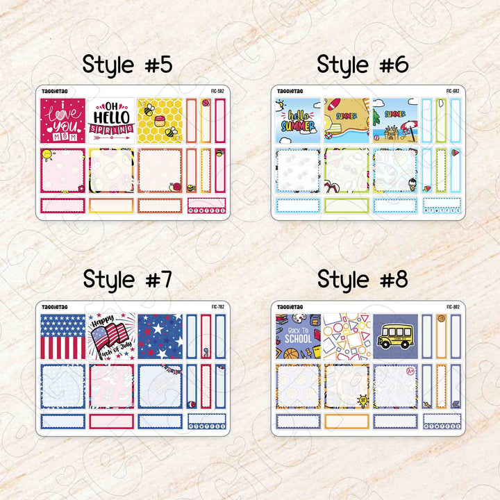 Set #2 Box Stickers Bundle Kit style #5 to style #8