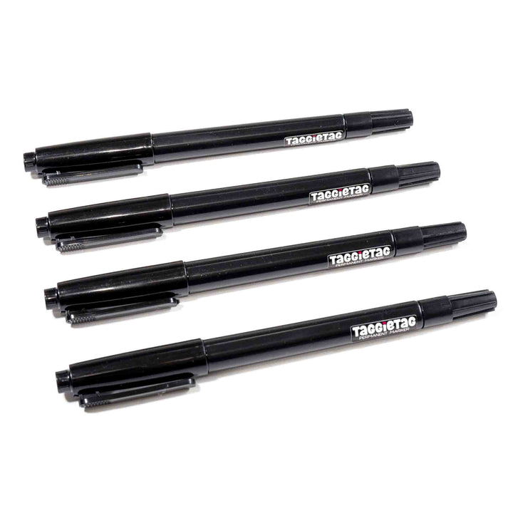 Set of 4 0.5mm & 1mm Double-Ended Black Permanent Marker Pen