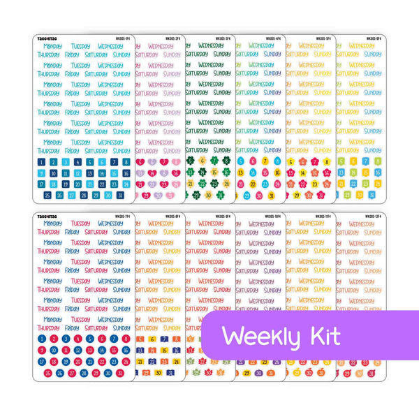 Set #2 Days of the Week Planner Stickers Bundle Kit