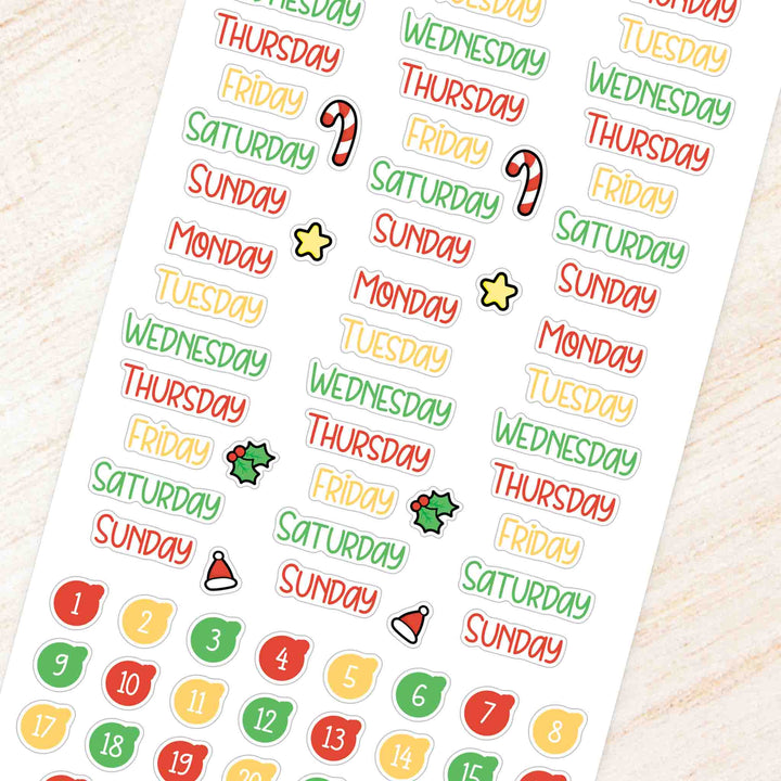 December Christmas Weekly Planner Sticker Kit