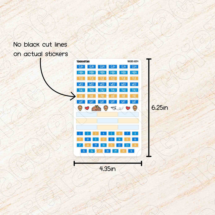 No black cut lines on actual stickers. Sheet size is 4.35in 6.25in