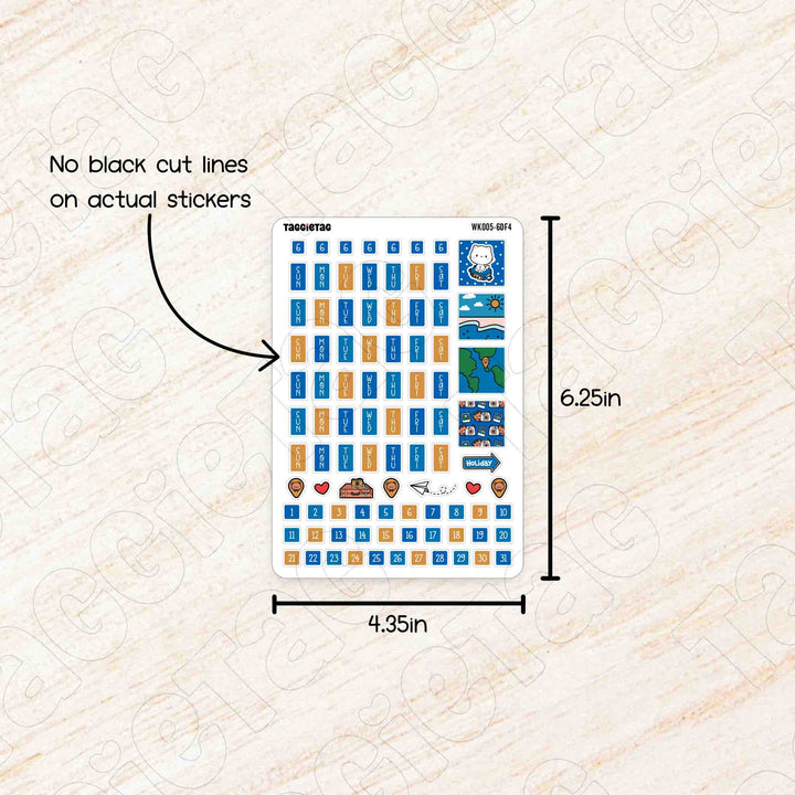 No black cut lines on actual stickers. Sheet size is 4.35in x 6.25in