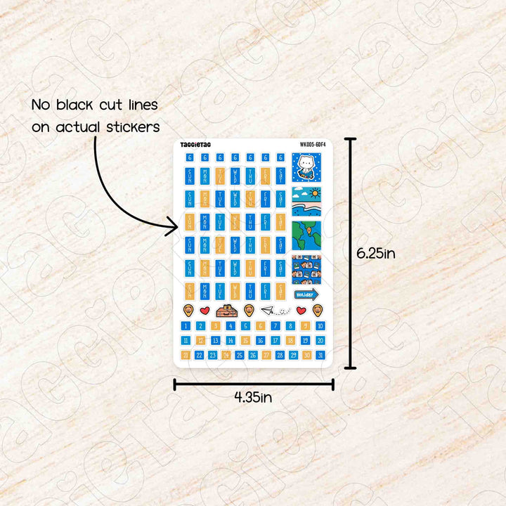 No black cut lines on actual stickers. Sheet size is 4.35in x 6.25in