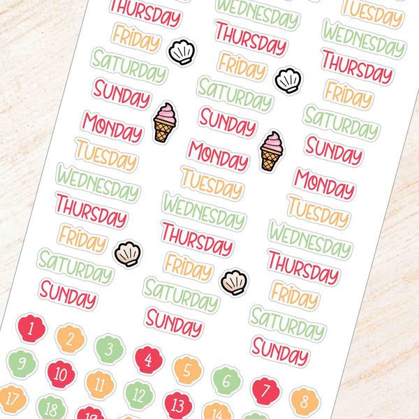 August Summer Weekly Planner Sticker Kit