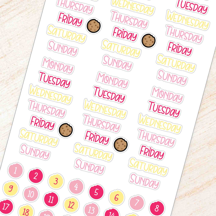 September Snack Time Weekly Planner Sticker Kit