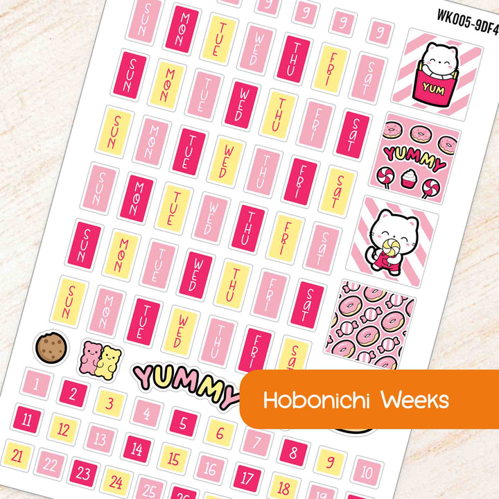 September Snack Time Hobonichi Weeks Weekly Planner Sticker Kit