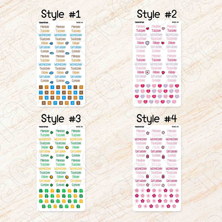 Style #1 to Style #4