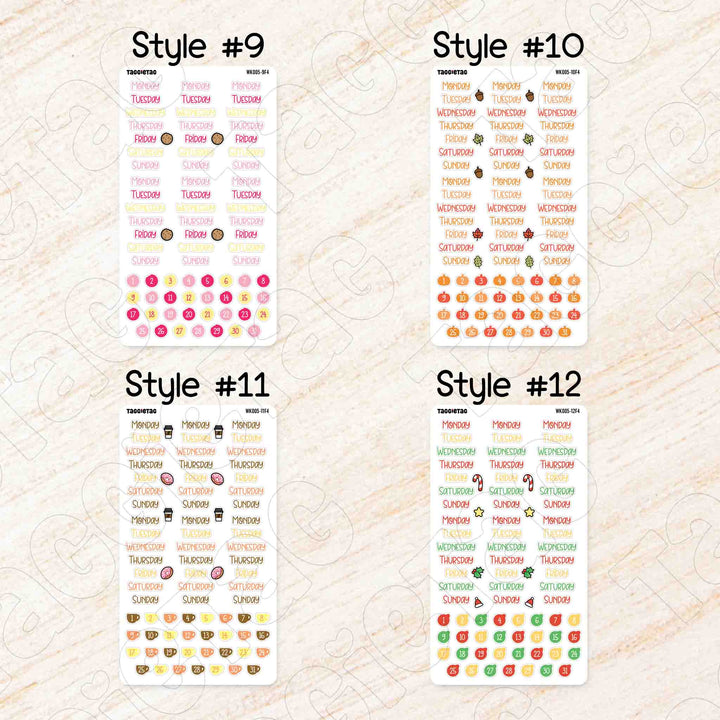 Style #9 to Style #12