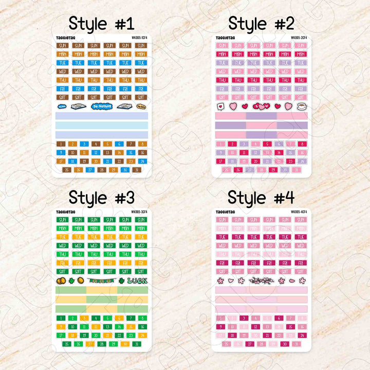 Style #1 to Style #4